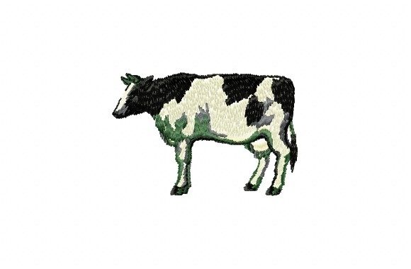 Black and White Cow: A Seasonal Embroidery Staple