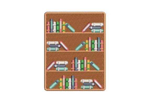 Bookshelf Embroidery Design
