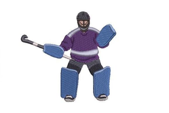 Hockey Goalkeeper Embroidery Design for Sporty Gifts