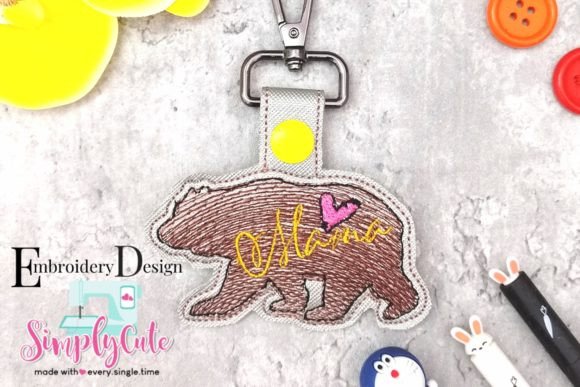 In the Hoop Mama Bear Snap Tab