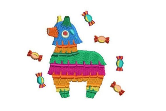Pinata: A Cheerful Llama Embroidery Design