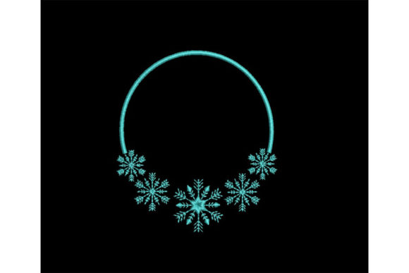 Round Frame with Snowflakes